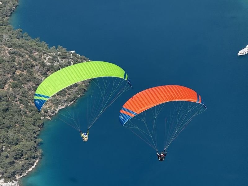 Two wings flying over Ölüdeniz