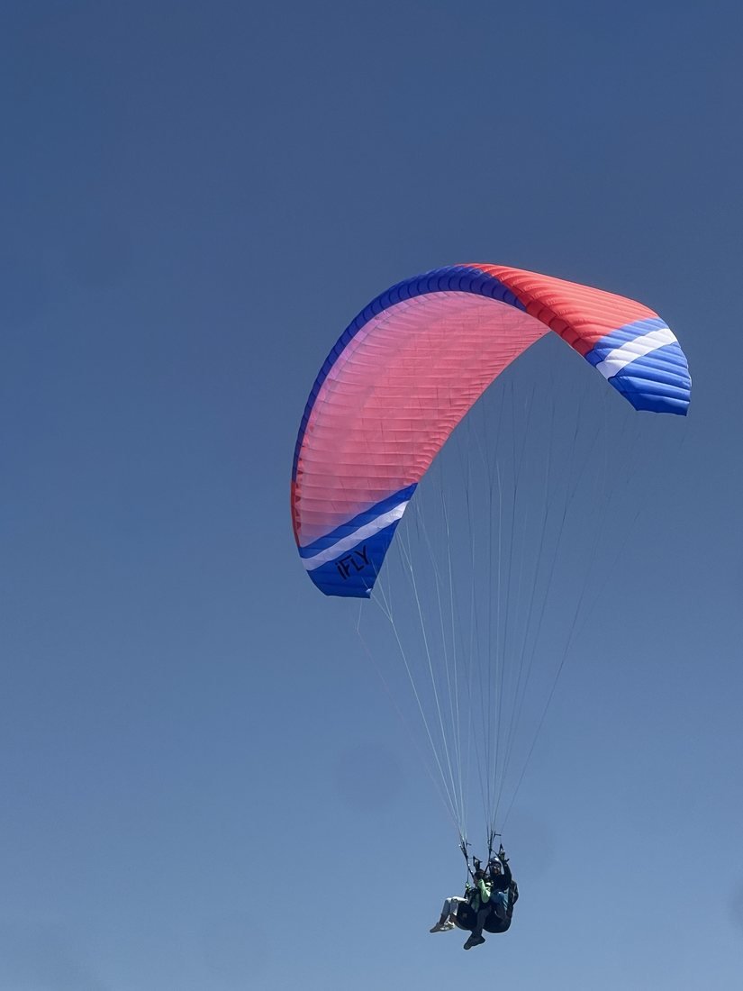 A paraglider flying over Babadağ